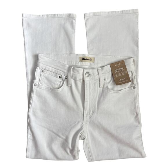 Madewell Pure White Mid-Rise Kick Out Crop Jeans Size‎ 27 - Picture 8 of 12